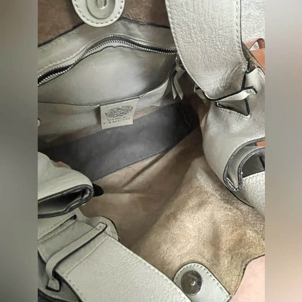 Vince Camuto⚡️XL Slouchy “Silver Cloud” Cyra Taupe Tote Bag - Picture 12 of 16